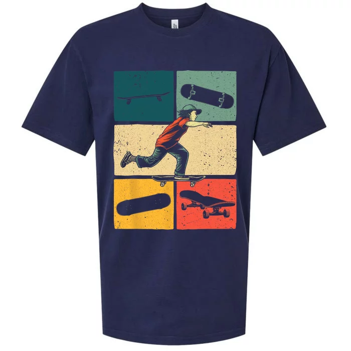 Cool Skateboard Art Vintage Skateboarding Gift For Skateboard Lovers Sueded Cloud Jersey T-Shirt