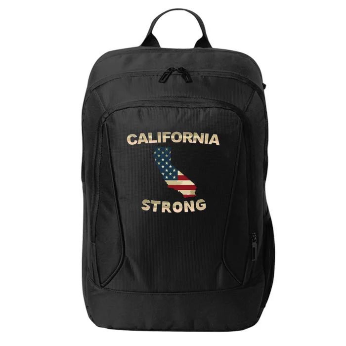 California Strong American Flag Cool Ca Map City Backpack