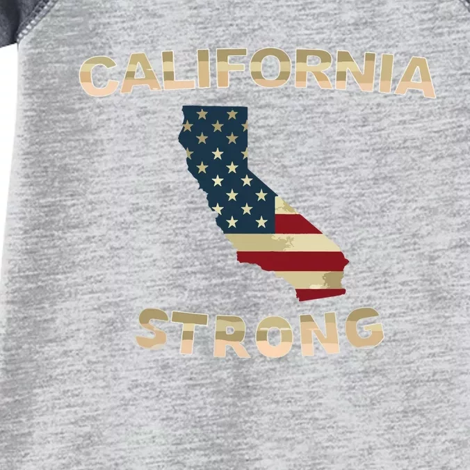 California Strong American Flag Cool Ca Map Infant Baby Jersey Bodysuit