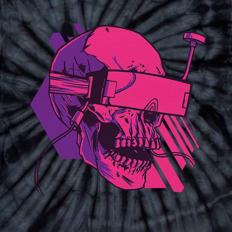 Cyberpunk Skull A Skull With FPV Goggles Funny Tie-Dye T-Shirt