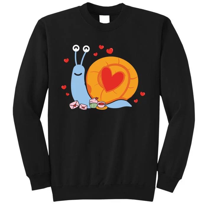 Cute Snail Animal Valentine Gift For Valentine Day Sweatshirt