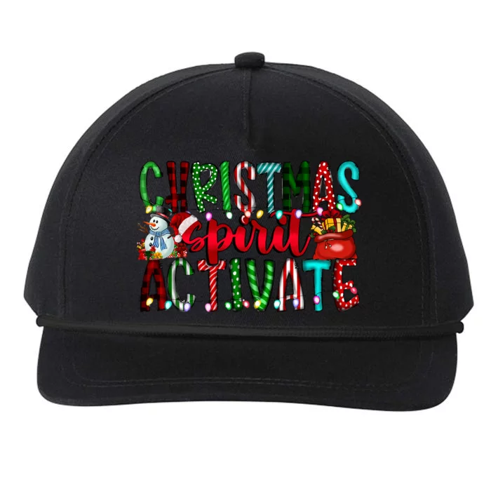 Christmas Spirit Activate Funny Christmas Light Snapback Five-Panel Rope Hat