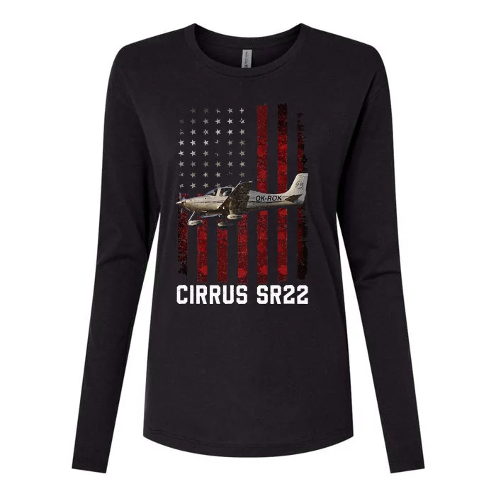 Cirrus Sr22 Aircraft Womens Cotton Relaxed Long Sleeve T-Shirt