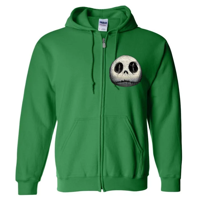 Christmas Sally And Jack Face Full Zip Hoodie