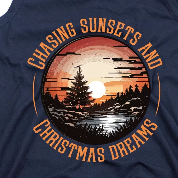 Chasing Sunsets And Christmas Dreams Tank Top