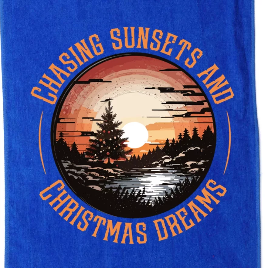 Chasing Sunsets And Christmas Dreams Platinum Collection Golf Towel