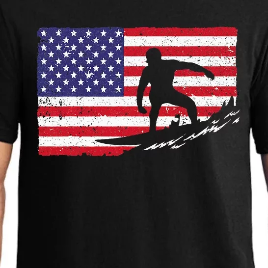 Cool Surfing American Flag Pajama Set