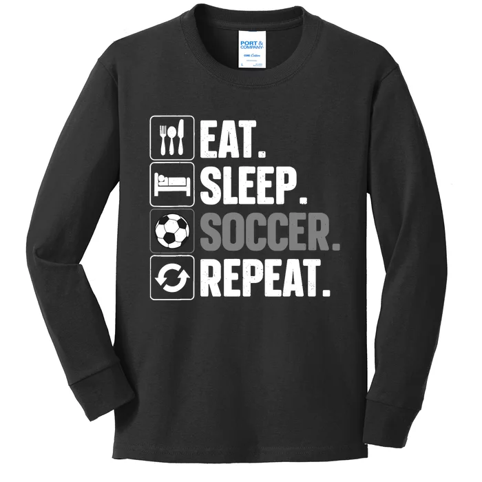 Cool Soccer Art For Team Sport Soccer Player Kids Long Sleeve Shirt