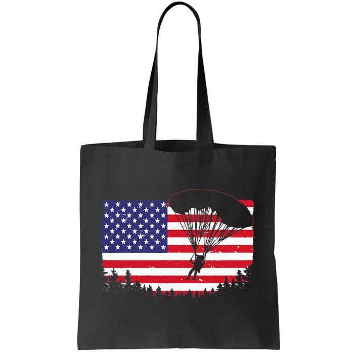 Cool Skydiving Art Men Women Skydiver American Flag Skydive Tote Bag