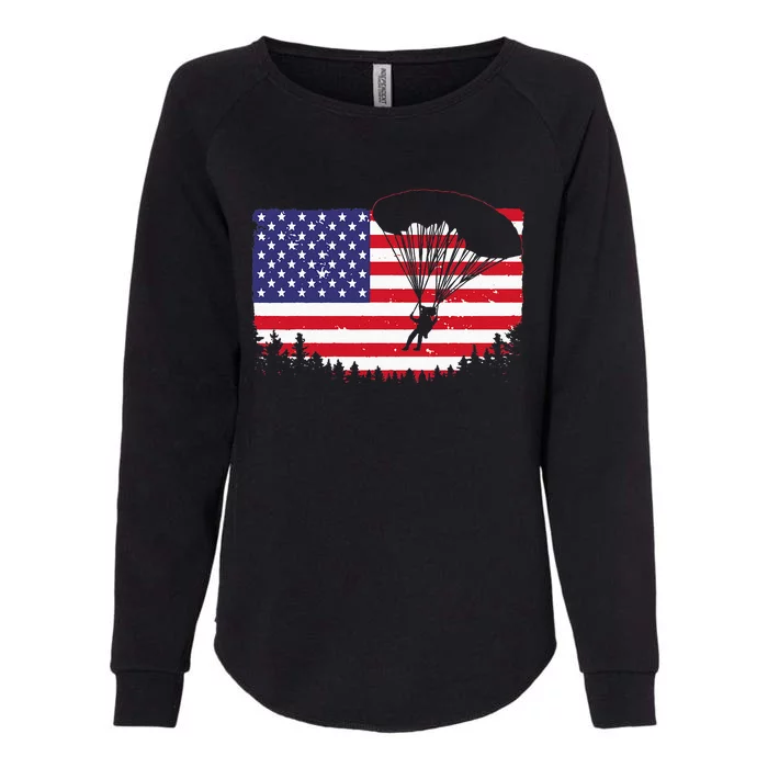 Cool Skydiving Art Men Women Skydiver American Flag Skydive Womens California Wash Sweatshirt