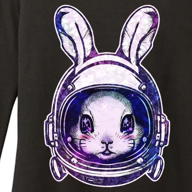 Cute Space Astronaut Bunny Rabbit Womens CVC Long Sleeve Shirt