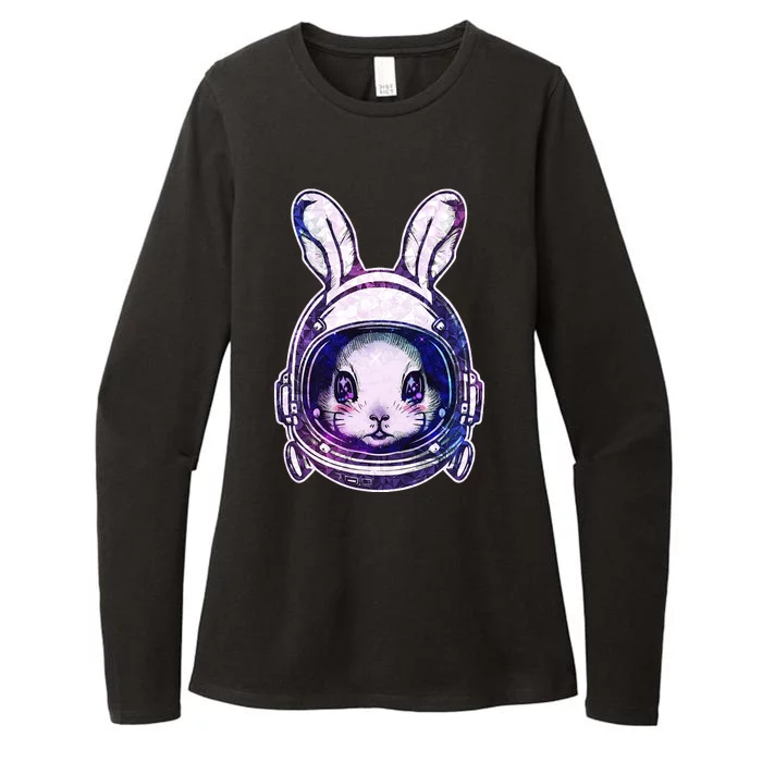 Cute Space Astronaut Bunny Rabbit Womens CVC Long Sleeve Shirt