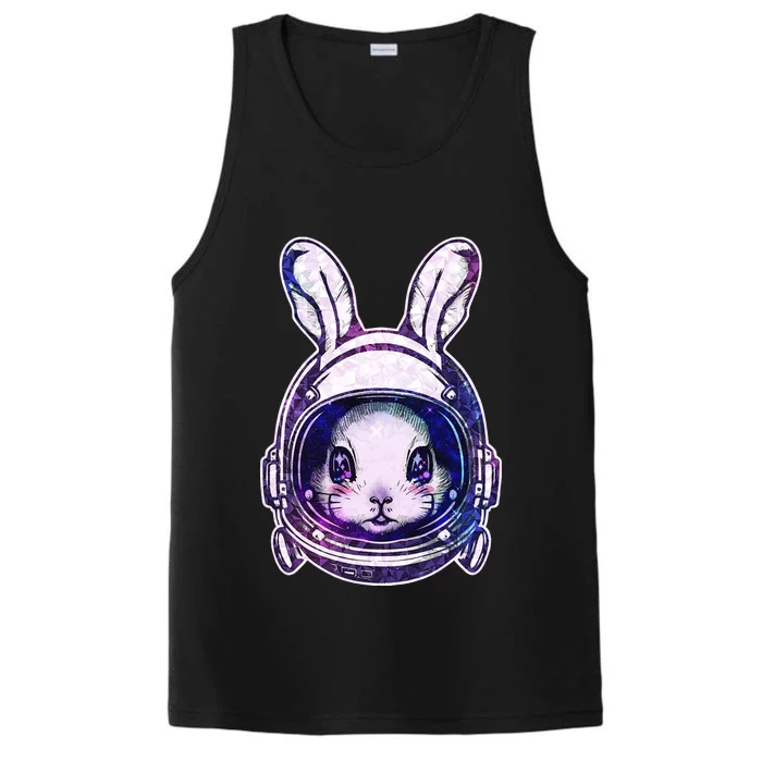 Cute Space Astronaut Bunny Rabbit Performance Tank