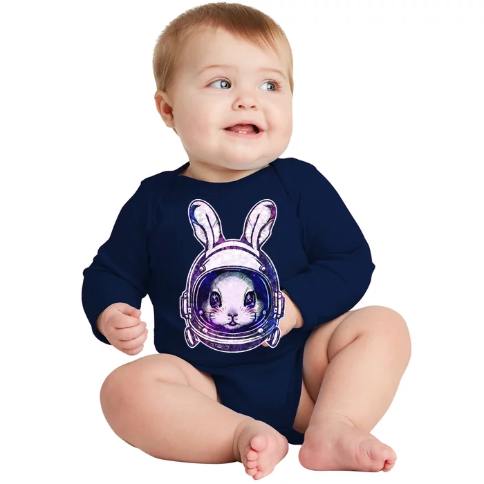 Cute Space Astronaut Bunny Rabbit Baby Long Sleeve Bodysuit