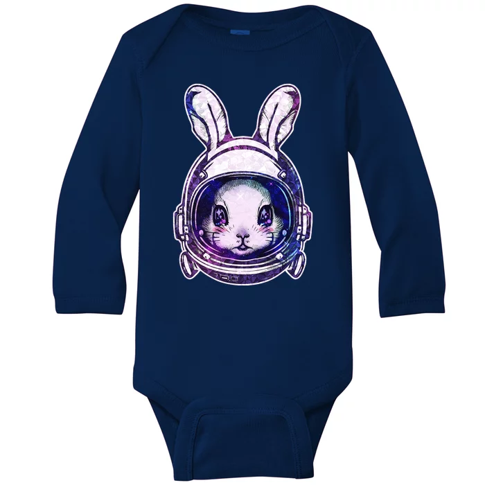 Cute Space Astronaut Bunny Rabbit Baby Long Sleeve Bodysuit