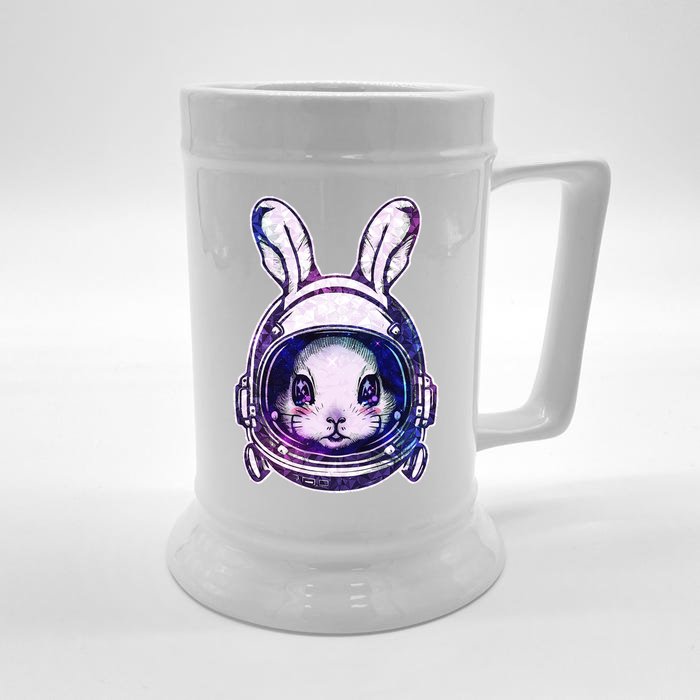 Cute Space Astronaut Bunny Rabbit Front & Back Beer Stein