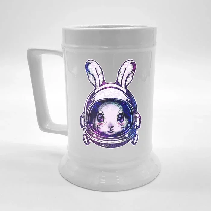 Cute Space Astronaut Bunny Rabbit Front & Back Beer Stein