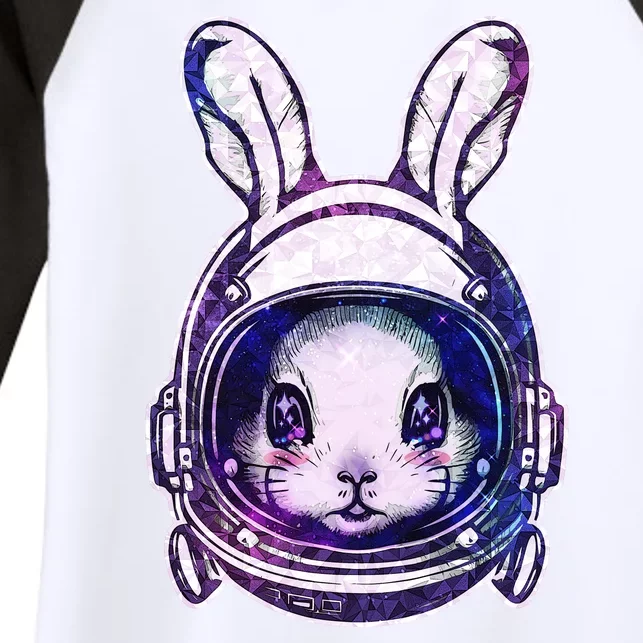 Cute Space Astronaut Bunny Rabbit Women's Tri-Blend 3/4-Sleeve Raglan Shirt