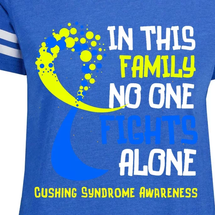 Cushing Syndrome Awareness Blue Yellow Ribbon Family Fighter Enza Ladies Jersey Football T-Shirt