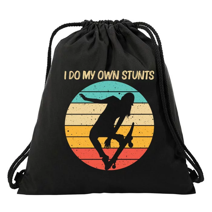 Cute Skateboarding Art For Skateboard Skateboarder Drawstring Bag