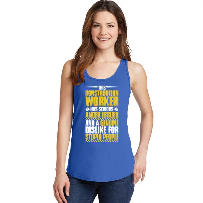 Construction Site Anger Issues Construction Worker Gift Ladies Essential Tank