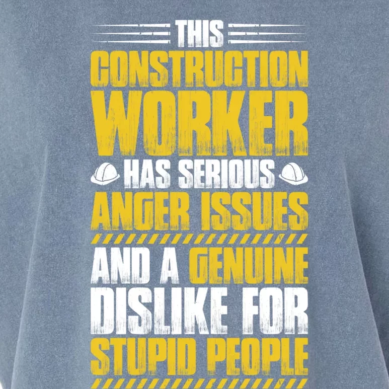 Construction Site Anger Issues Construction Worker Gift Garment-Dyed Women's Muscle Tee