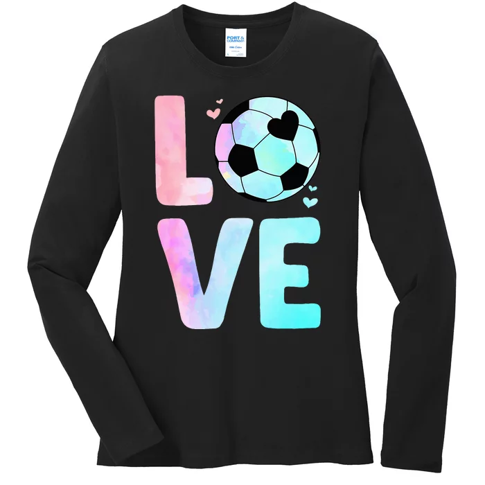 Cool Soccer Art For Themed Soccer Player Ladies Long Sleeve Shirt