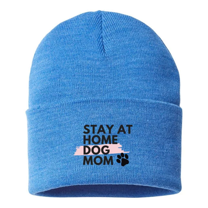 Cute Stay At Home Fur Dog Mom Life Fur Dog Mama Cool Gift Cool Gift Sustainable Knit Beanie