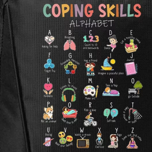 Coping Skills Alphabet School Counselor Psychologist Social City Backpack