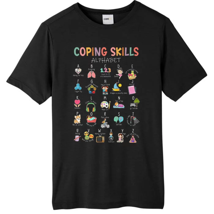 Coping Skills Alphabet School Counselor Psychologist Social ChromaSoft Performance T-Shirt