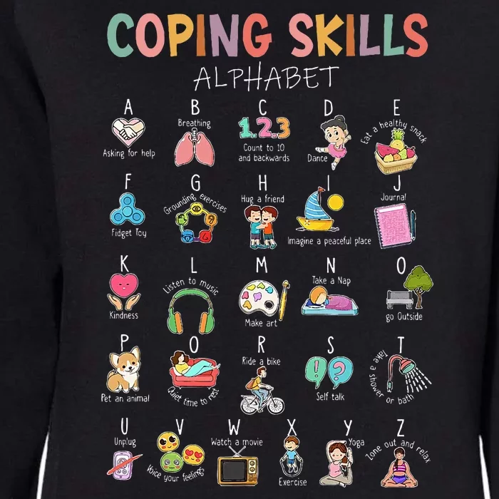 Coping Skills Alphabet School Counselor Psychologist Social Womens California Wash Sweatshirt