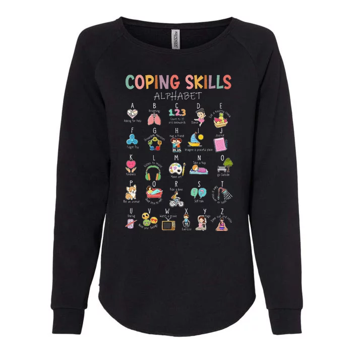 Coping Skills Alphabet School Counselor Psychologist Social Womens California Wash Sweatshirt