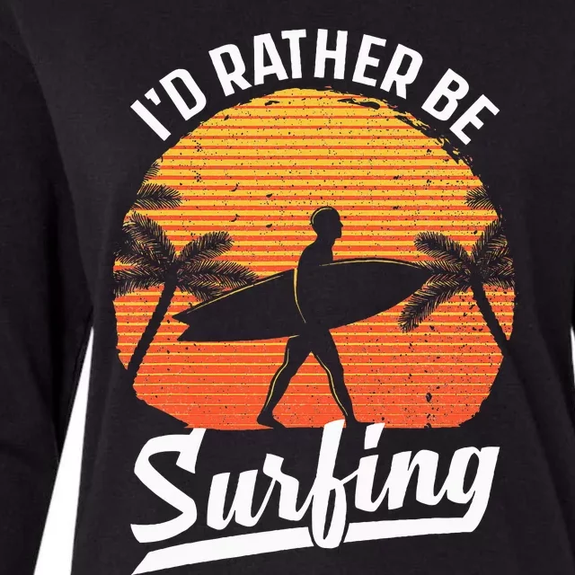 Cool Surf Art For Women Surfing Retro Surfer Sunset Womens Cotton Relaxed Long Sleeve T-Shirt