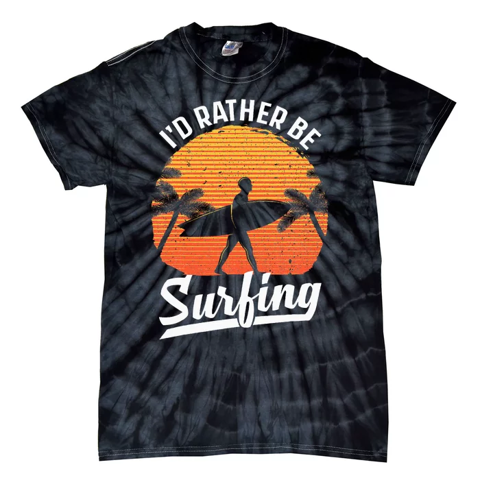 Cool Surf Art For Women Surfing Retro Surfer Sunset Tie-Dye T-Shirt