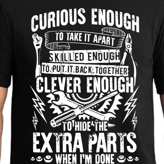 Curious, Skilled And Clever Funny Car Auto Truck Mechanic Pajama Set