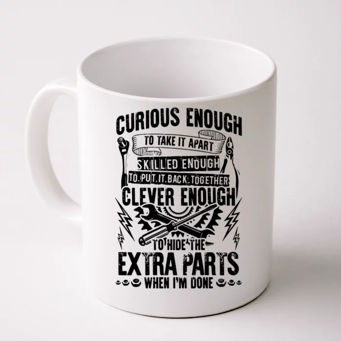 Curious, Skilled And Clever Funny Car Auto Truck Mechanic Front & Back Coffee Mug