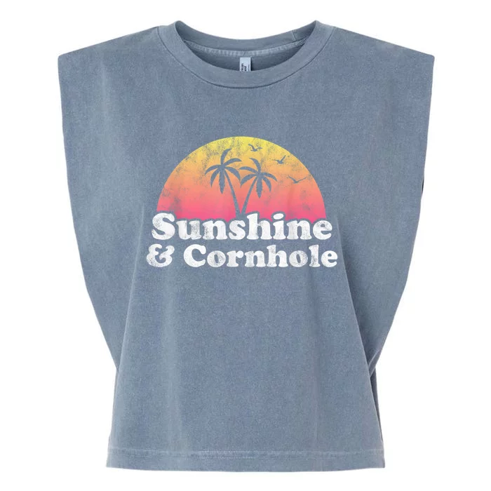 Cornhole Sunshine And Cornhole Garment-Dyed Women's Muscle Tee