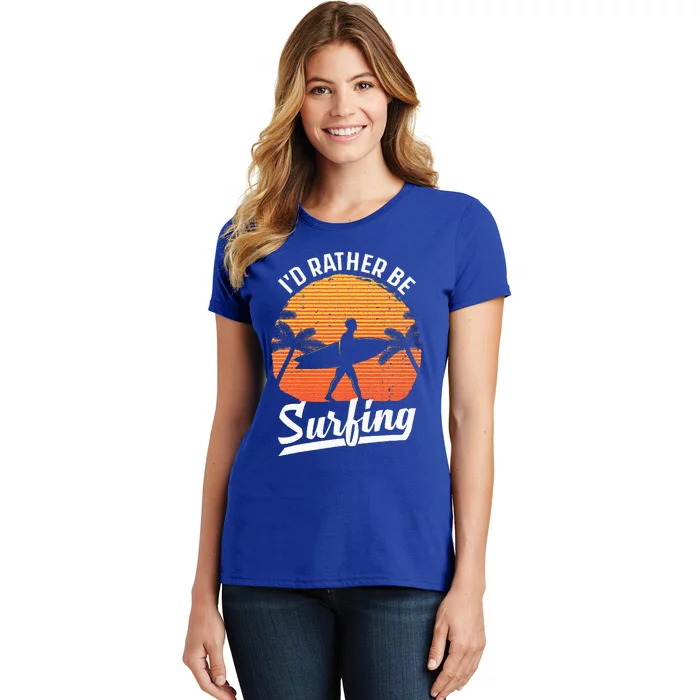 Cool Surf Art For Surfing Retro Surfer Sunset Women's T-Shirt