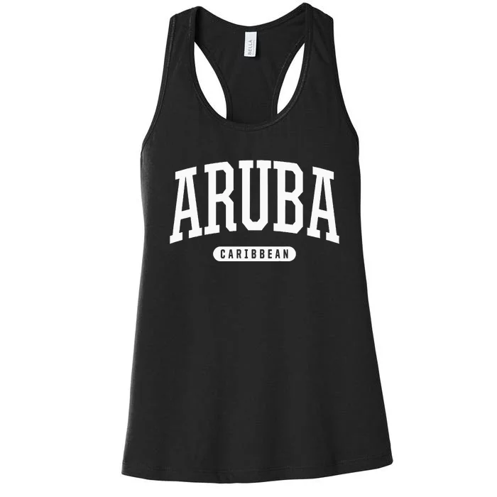 College Style Aruba Caribbean Souvenir Women's Racerback Tank