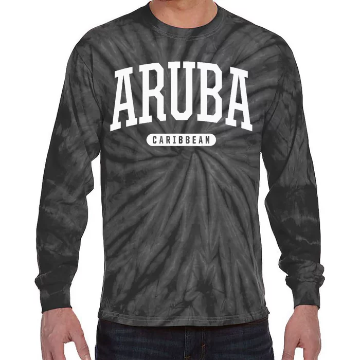 College Style Aruba Caribbean Souvenir Tie-Dye Long Sleeve Shirt