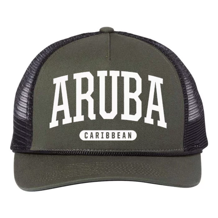 College Style Aruba Caribbean Souvenir Retro Rope Trucker Hat Cap