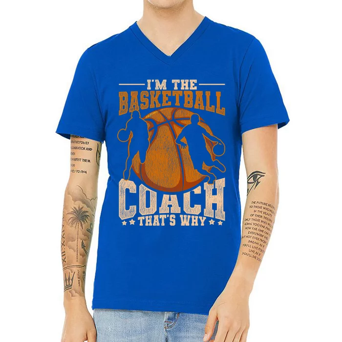 Coaching Sports Athletic Basketball Coach Training Coach Funny Gift V-Neck T-Shirt