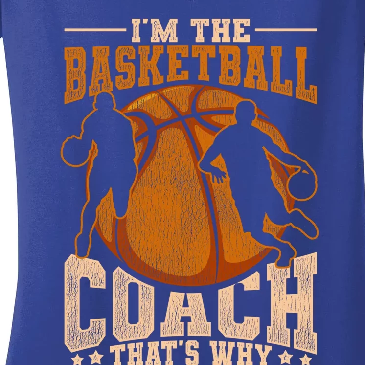 Coaching Sports Athletic Basketball Coach Training Coach Funny Gift Women's V-Neck T-Shirt