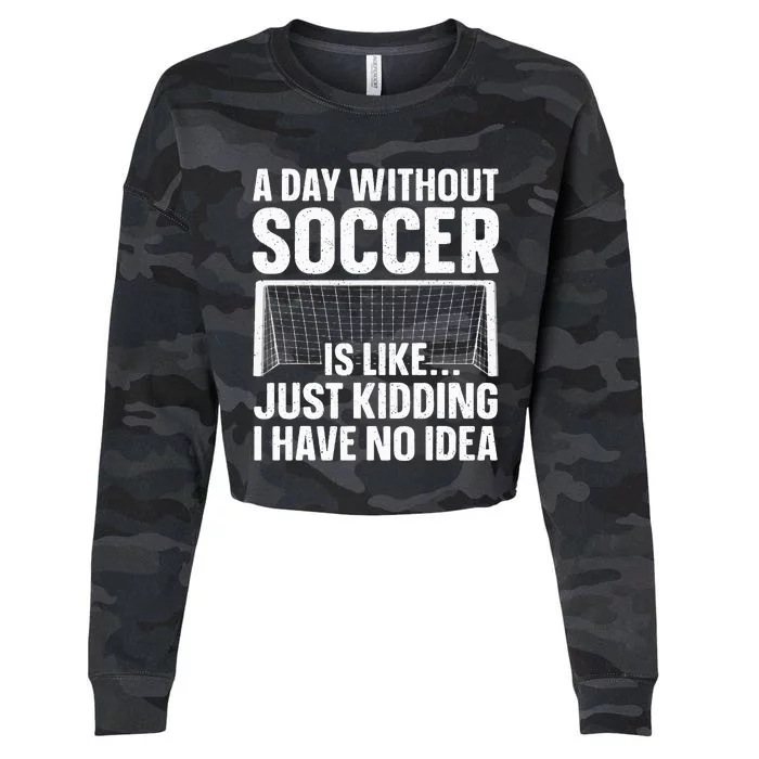 Cool Soccer Art For Mom Goalie Coach Soccer Player Cropped Pullover Crew