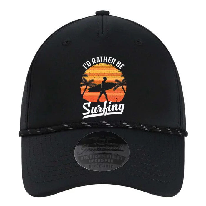 Cool Surf Art For Surfing Retro Surfer Sunset Performance The Dyno Cap