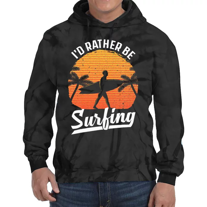 Cool Surf Art For Surfing Retro Surfer Sunset Tie Dye Hoodie