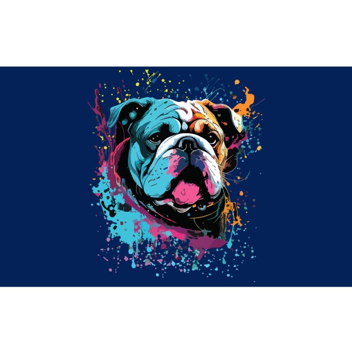 Colorful Splash Art English Bulldog Portrait Puppy Owner Bumper Sticker