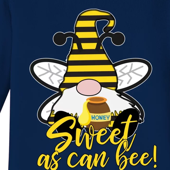 Cute Sweet As Can Bee Gnome Yellow Honey Bees Gift Baby Long Sleeve Bodysuit