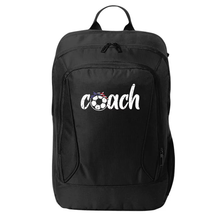 Coach Soccer American Flag Bandana Football Women Girl Mom City Backpack