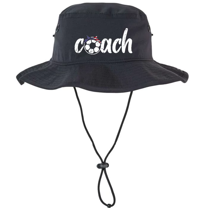 Coach Soccer American Flag Bandana Football Women Girl Mom Legacy Cool Fit Booney Bucket Hat